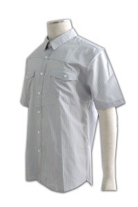 R106  訂造男士襯衫  訂購團體制服  雙胸袋 設計員工恤衫  恤衫專門店